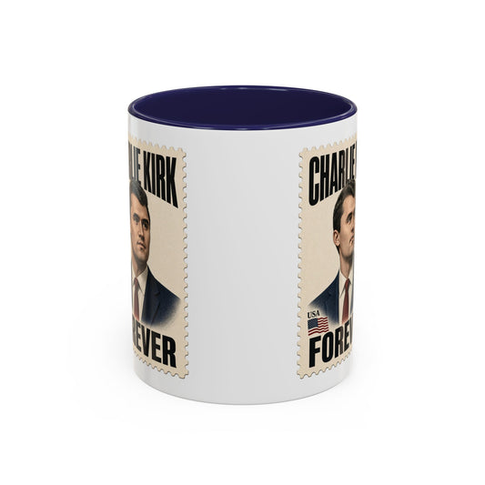 Charlie Kirk Forever Stamp Accent Mug