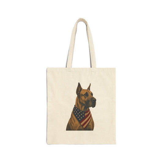 Great Dane Patriotic Pup Canvas Tote Bag