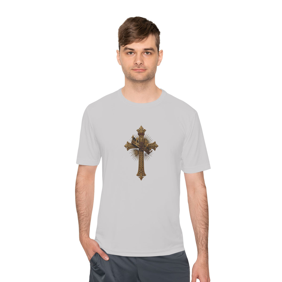 INRI Crowned Cross Men's Dry-Fit Performance Tee