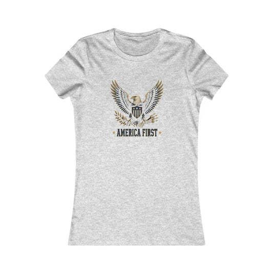 America First Eagle Women's Slim Fit Tee