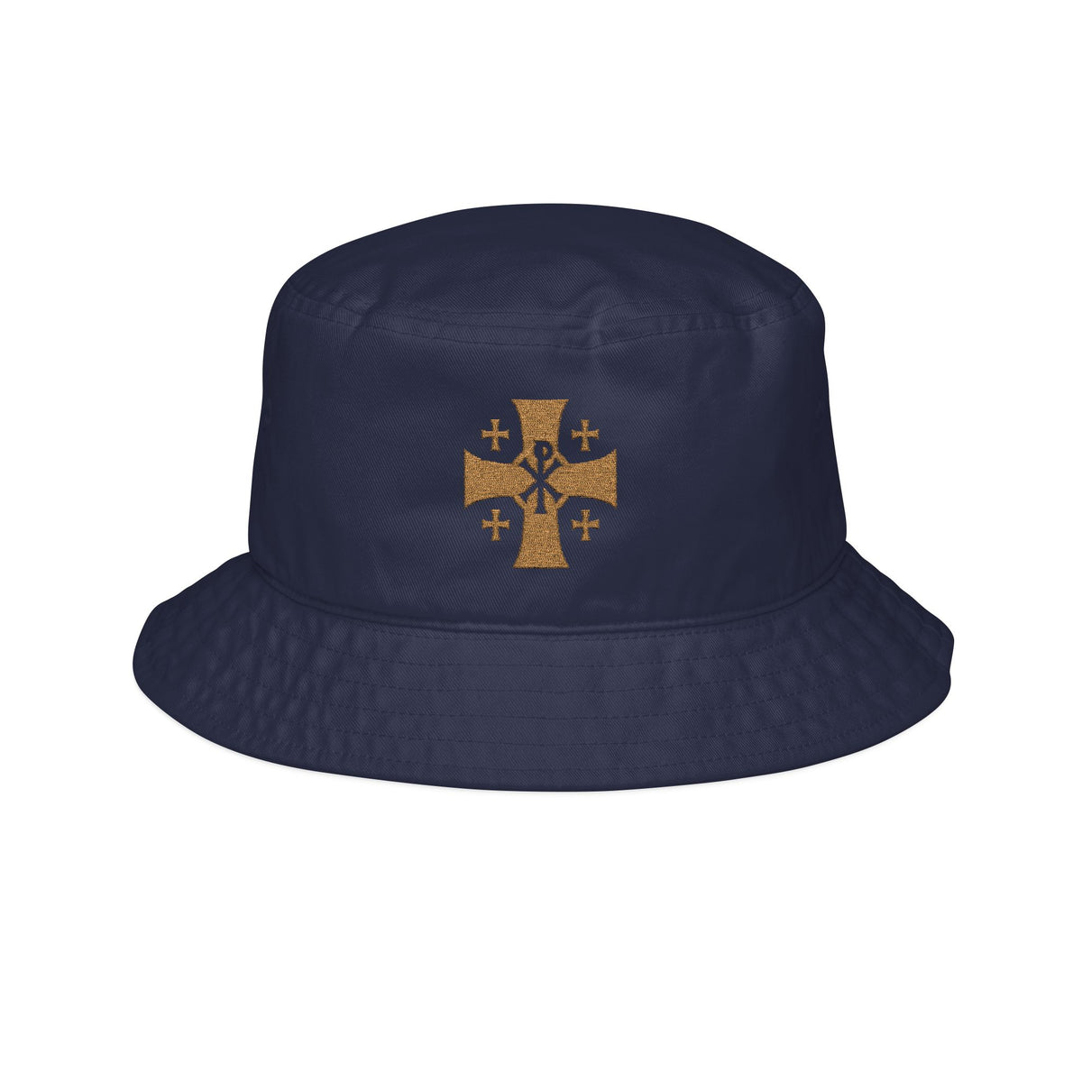 Chi-Rho Jerusalem Cross Embroidered Bucket Hat