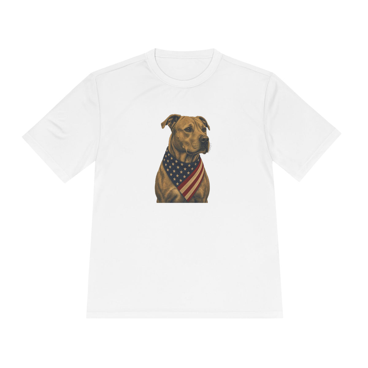 Patriotic Pit Bull American Flag Bandana Men's Dry-Fit Performance Tee