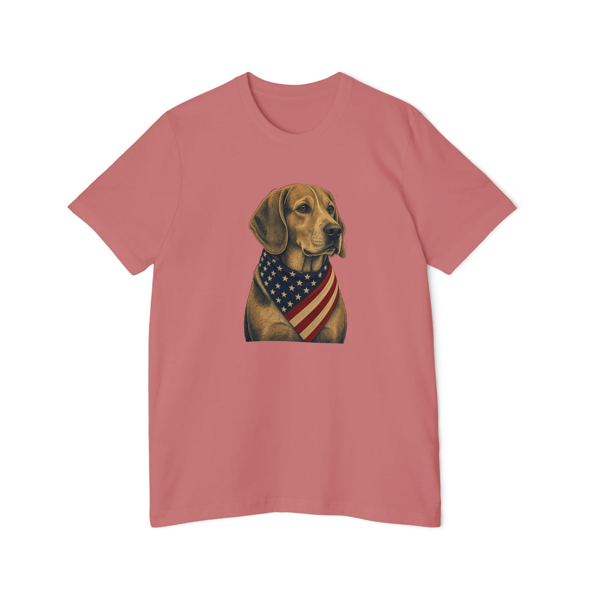 Patriotic Beagle American Flag Bandana Lightweight Tee