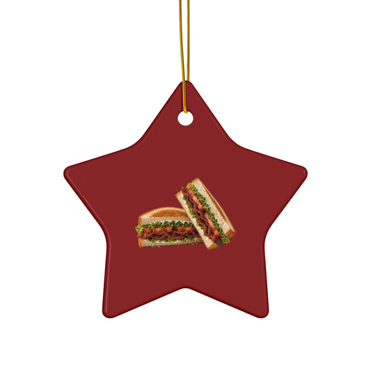 BLT Bacon Sandwich Ceramic Christmas Ornament