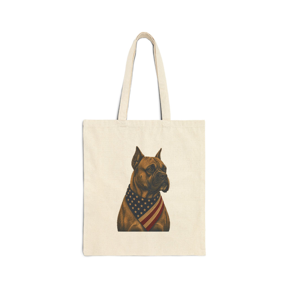Boxer Patriotic Pup Canvas Tote Bag
