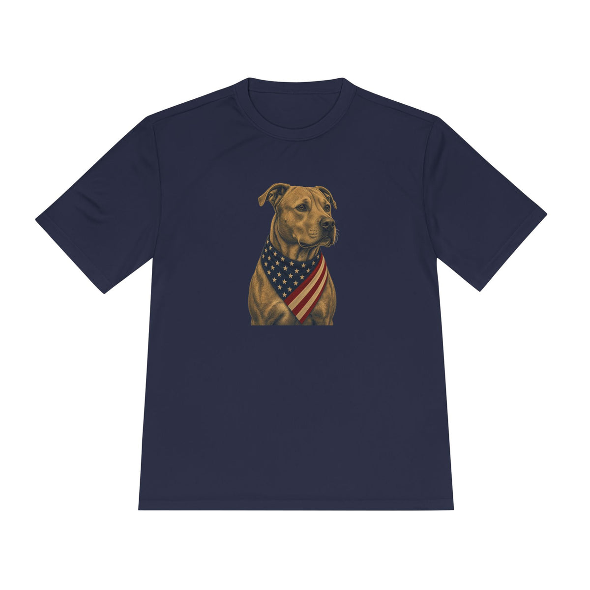 Patriotic Pit Bull American Flag Bandana Men's Dry-Fit Performance Tee