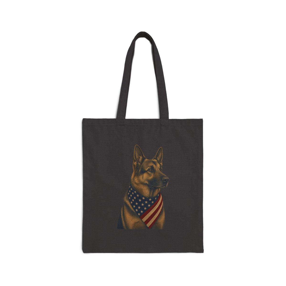 German Shepherd Patriotic Pup Canvas Tote Bag