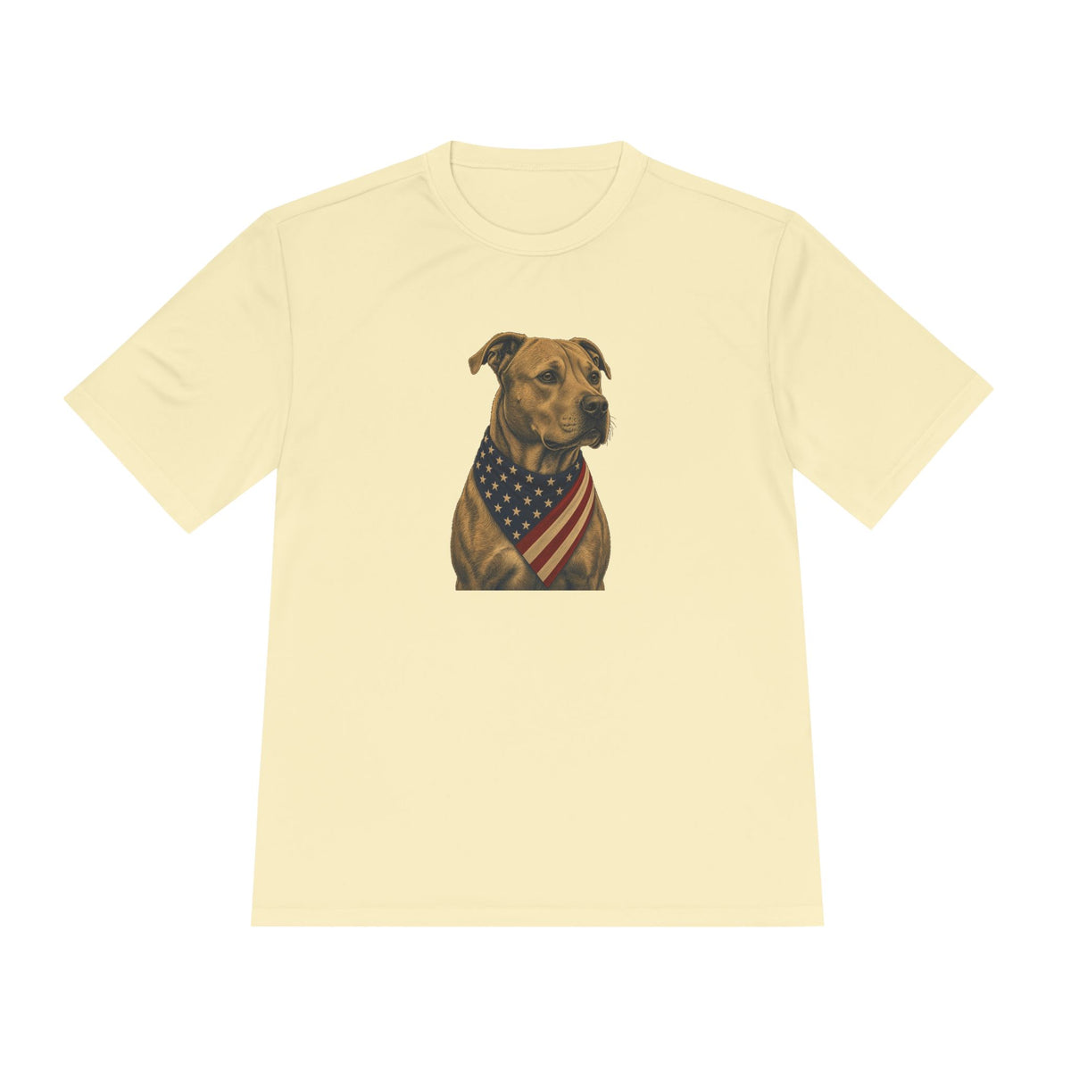 Patriotic Pit Bull American Flag Bandana Men's Dry-Fit Performance Tee
