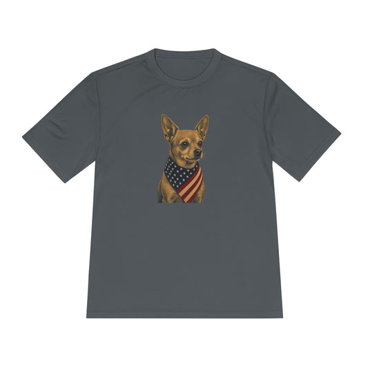 Patriotic Chihuahua American Flag Bandana Men's Dry-Fit Performance Tee