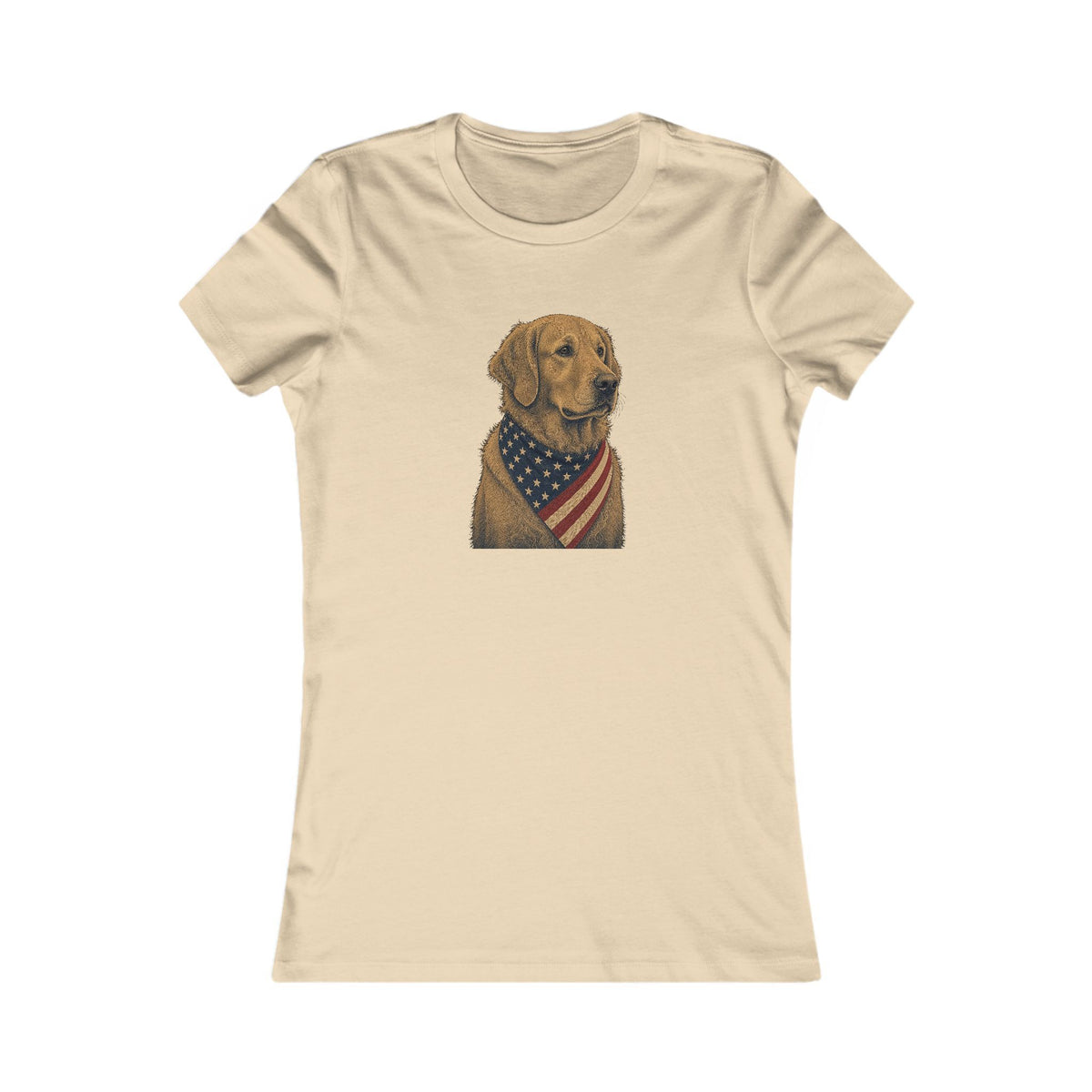 Patriotic Golden Retriever Women's Slim Fit Tee
