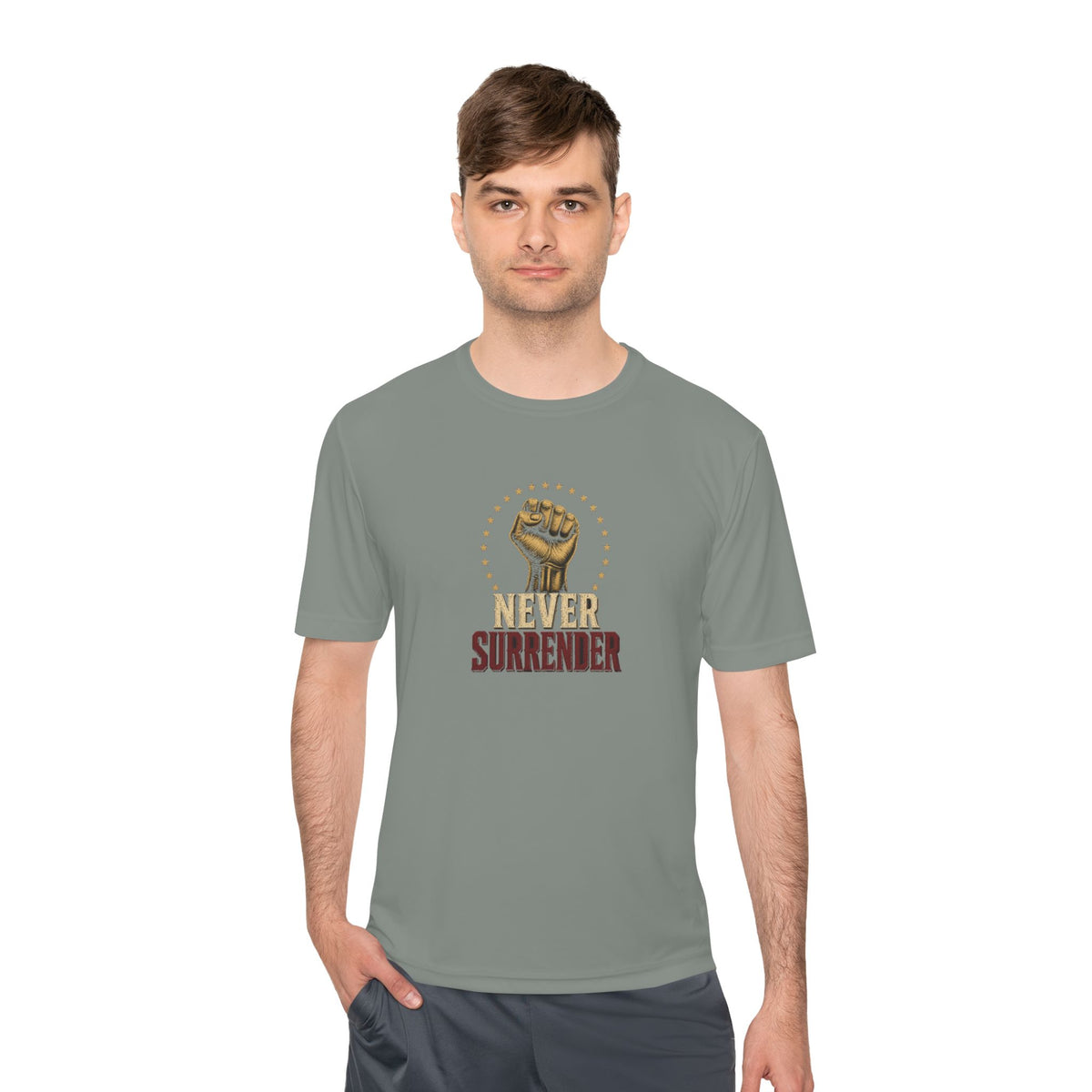 Never Surrender Men's Dry-Fit Performance Tee