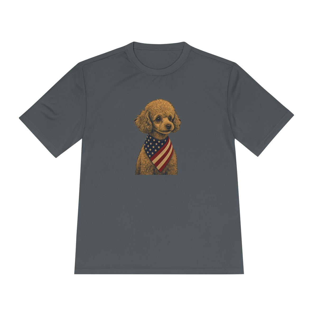 Patriotic Toy Poodle American Flag Bandana Men's Dry-Fit Performance Tee