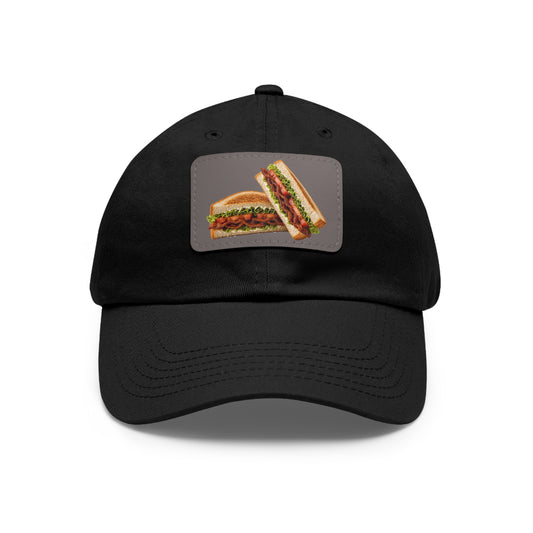 BLT Bacon Sandwich Faux Leather Patch Dad Hat