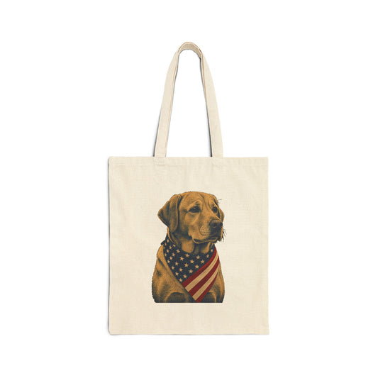 Lab Patriotic Pup Canvas Tote Bag