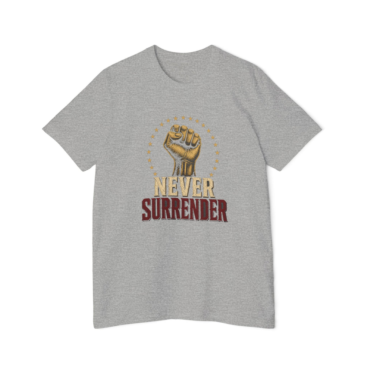 Never Surrender Gold Fist Lightweight Tee