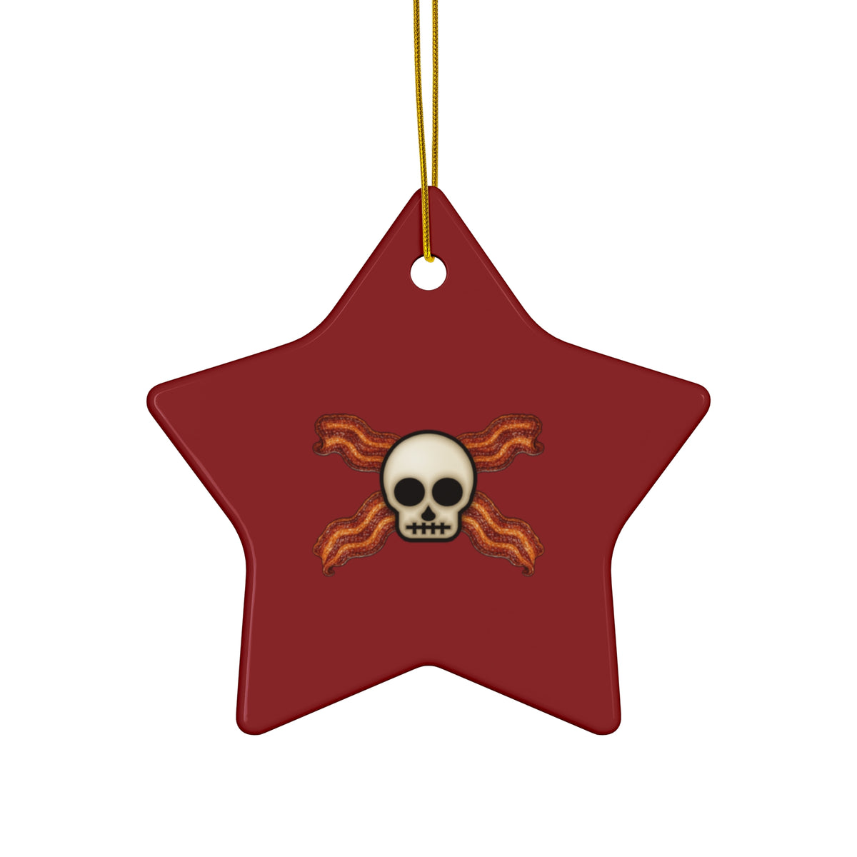 Bacon Jolly Roger Ceramic Christmas Ornament