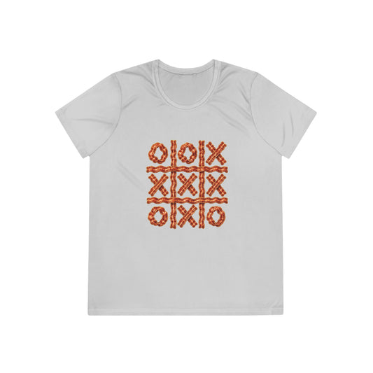 Bacon Tic-Tac-Toe Women's Dry-Fit Performance Tee