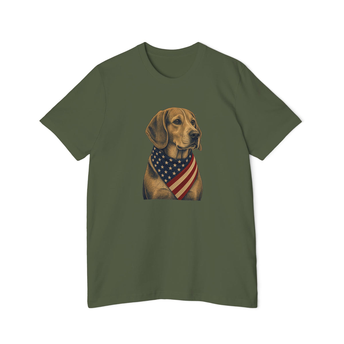 Patriotic Beagle American Flag Bandana Lightweight Tee