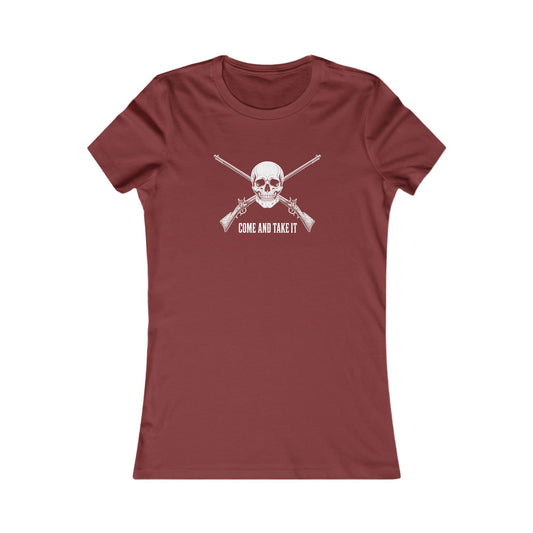 Come and Take It Jolly Roger Women's Slim Fit Tee - Dark Colors