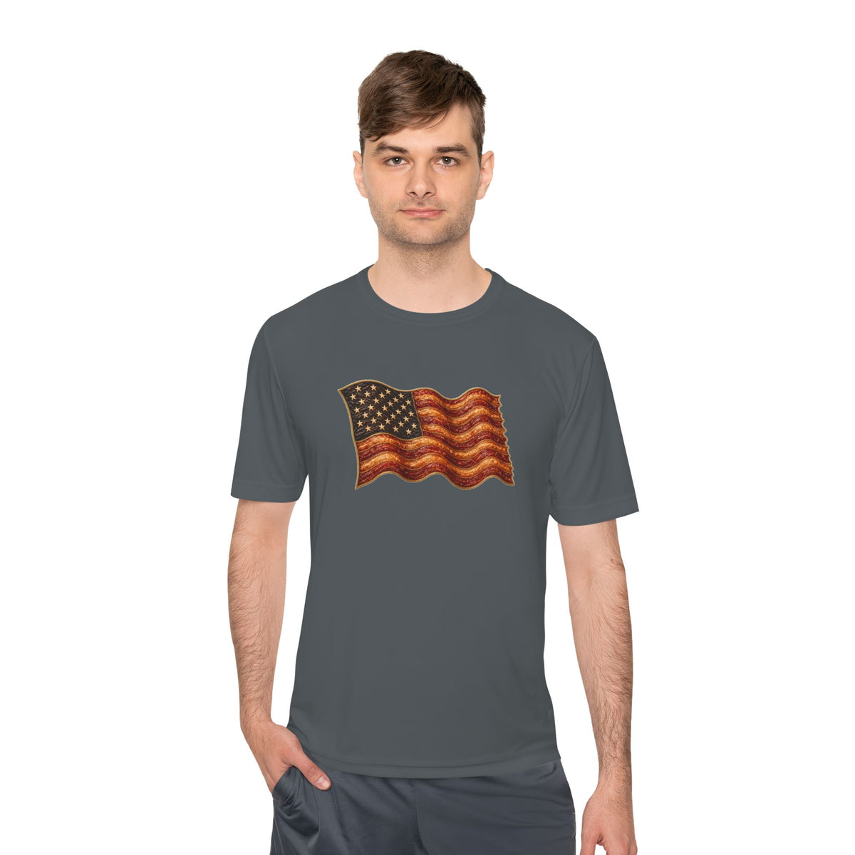 Bacon Flag Men's Dry-Fit Performance Tee