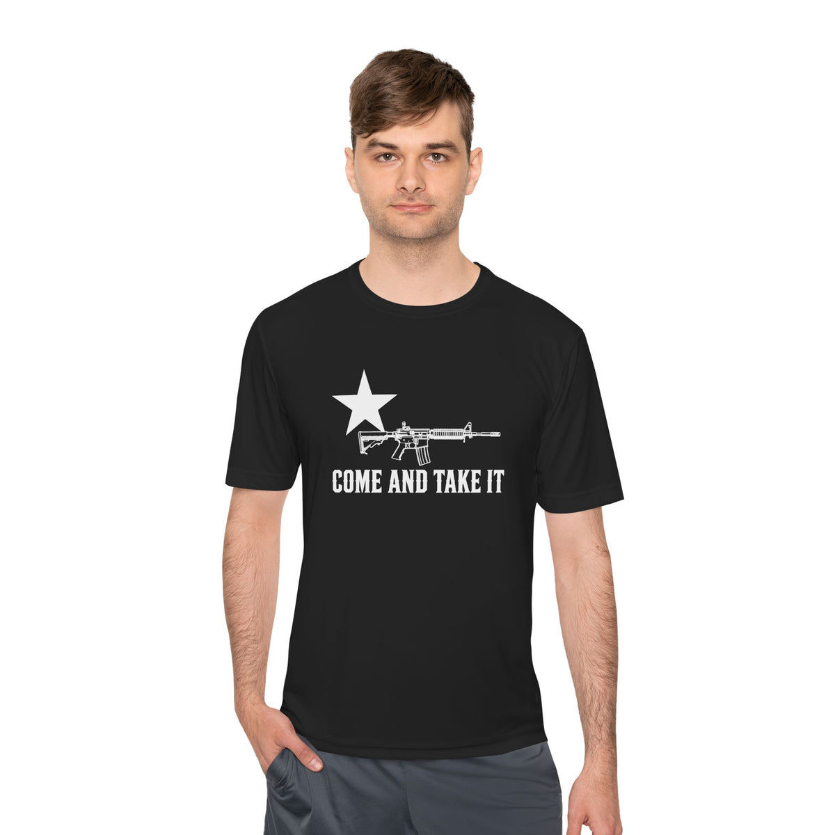 Come and Take It Rifle Men's Dry-Fit Performance Tee - Dark Colors
