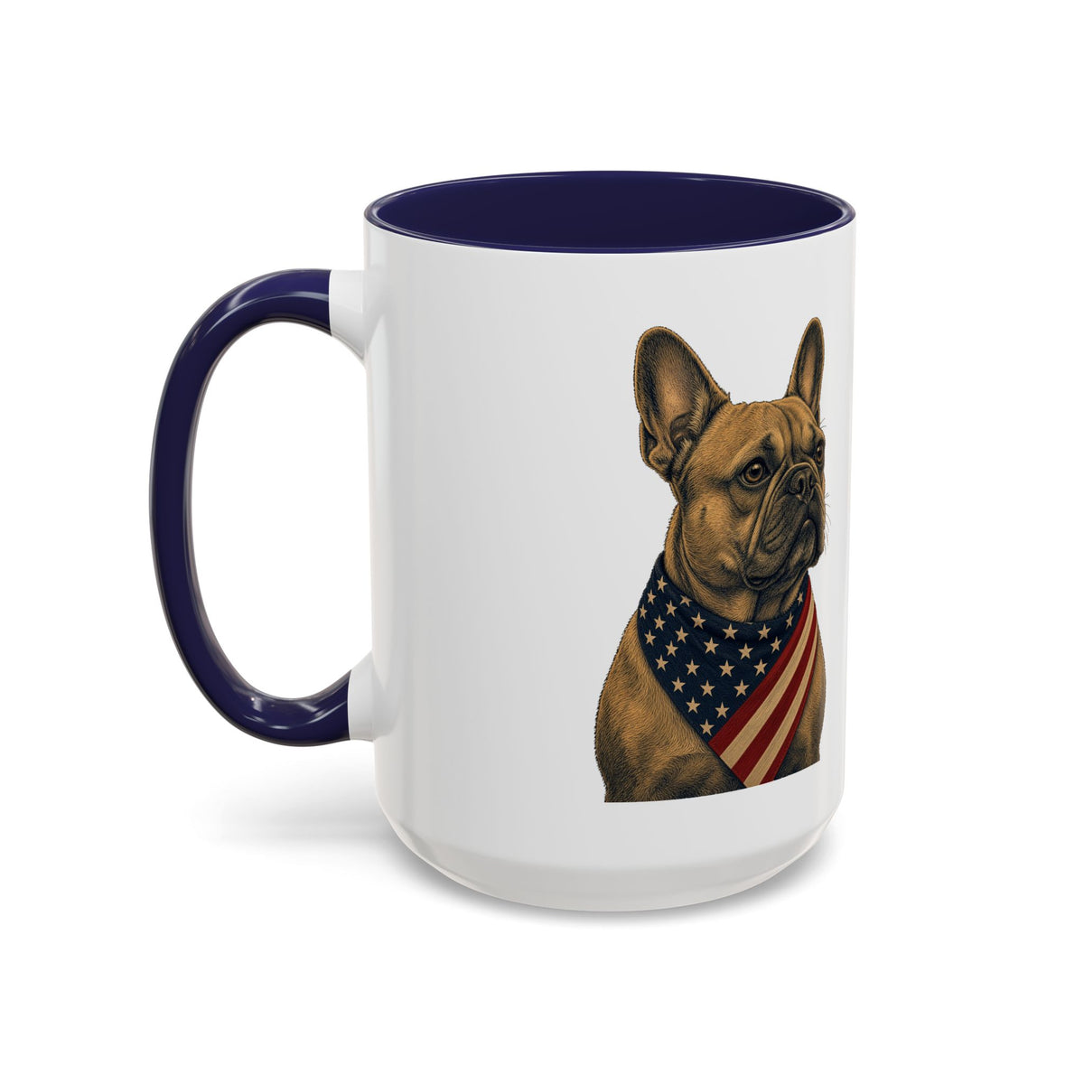 Patriotic French Bulldog Accent Mug