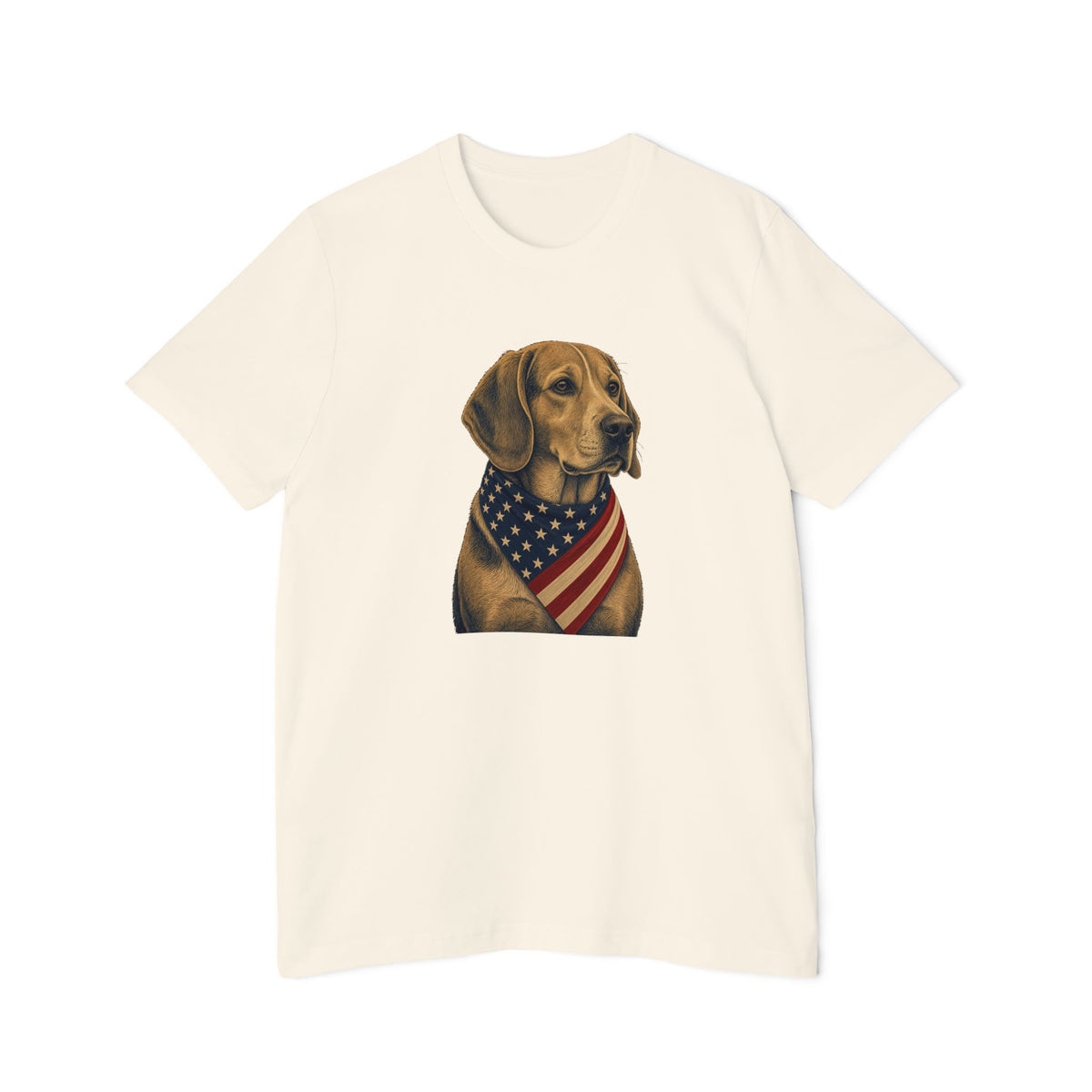 Patriotic Beagle American Flag Bandana Lightweight Tee