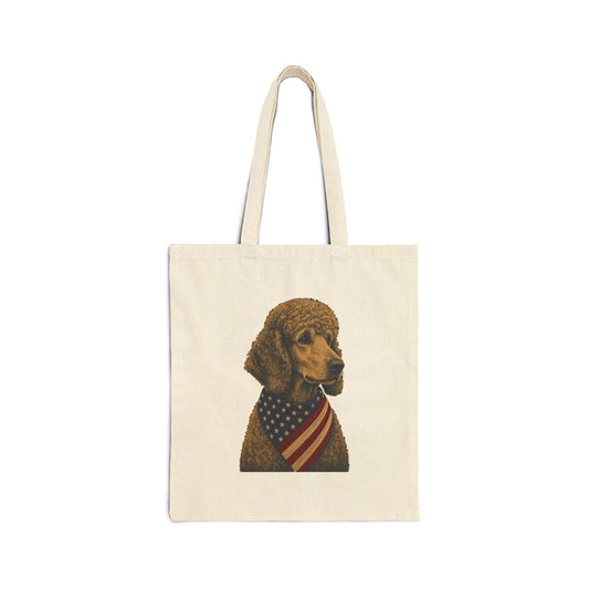 Poodle Patriotic Pup Canvas Tote Bag