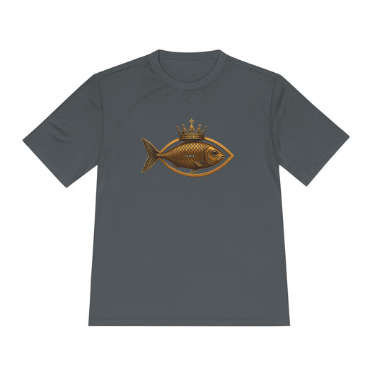 Crowned Ichthys Jesus Fish Men's Dry-Fit Performance Tee
