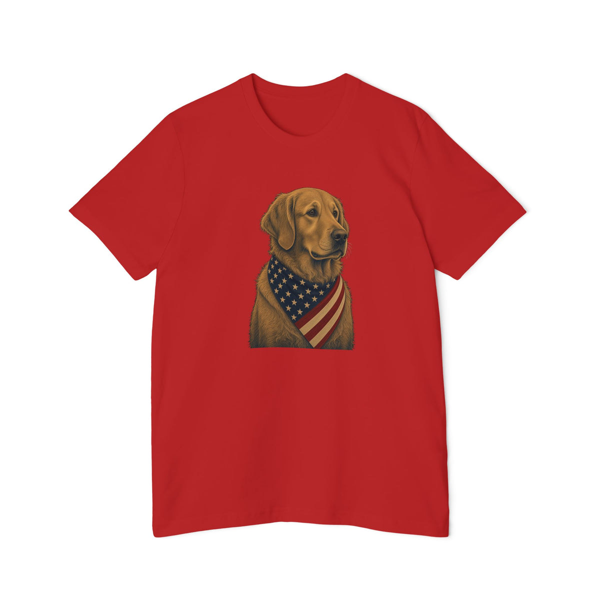 Patriotic Golden Retriever American Flag Bandana Lightweight Tee