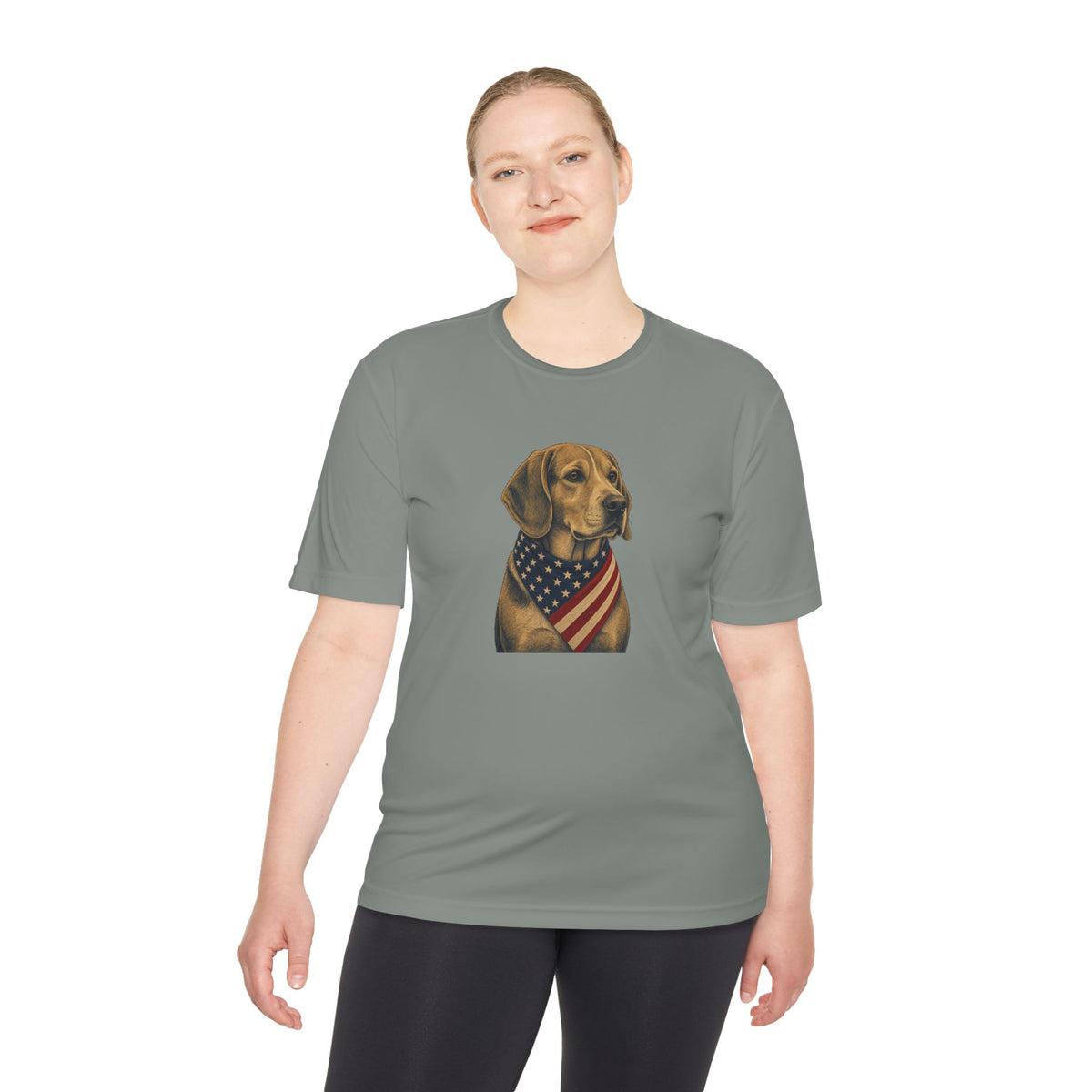 Patriotic Beagle American Flag Bandana Men's Dry-Fit Performance Tee