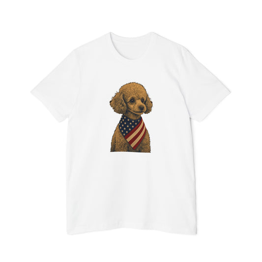 Patriotic Toy Poodle American Flag Bandana Lightweight Tee