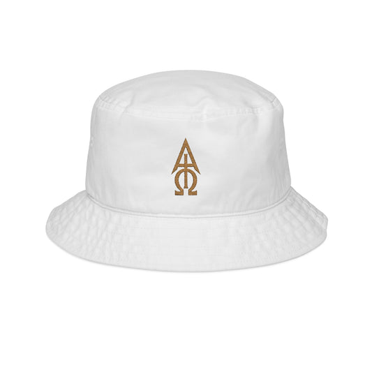 Alpha & Omega Monogram Embroidered Bucket Hat