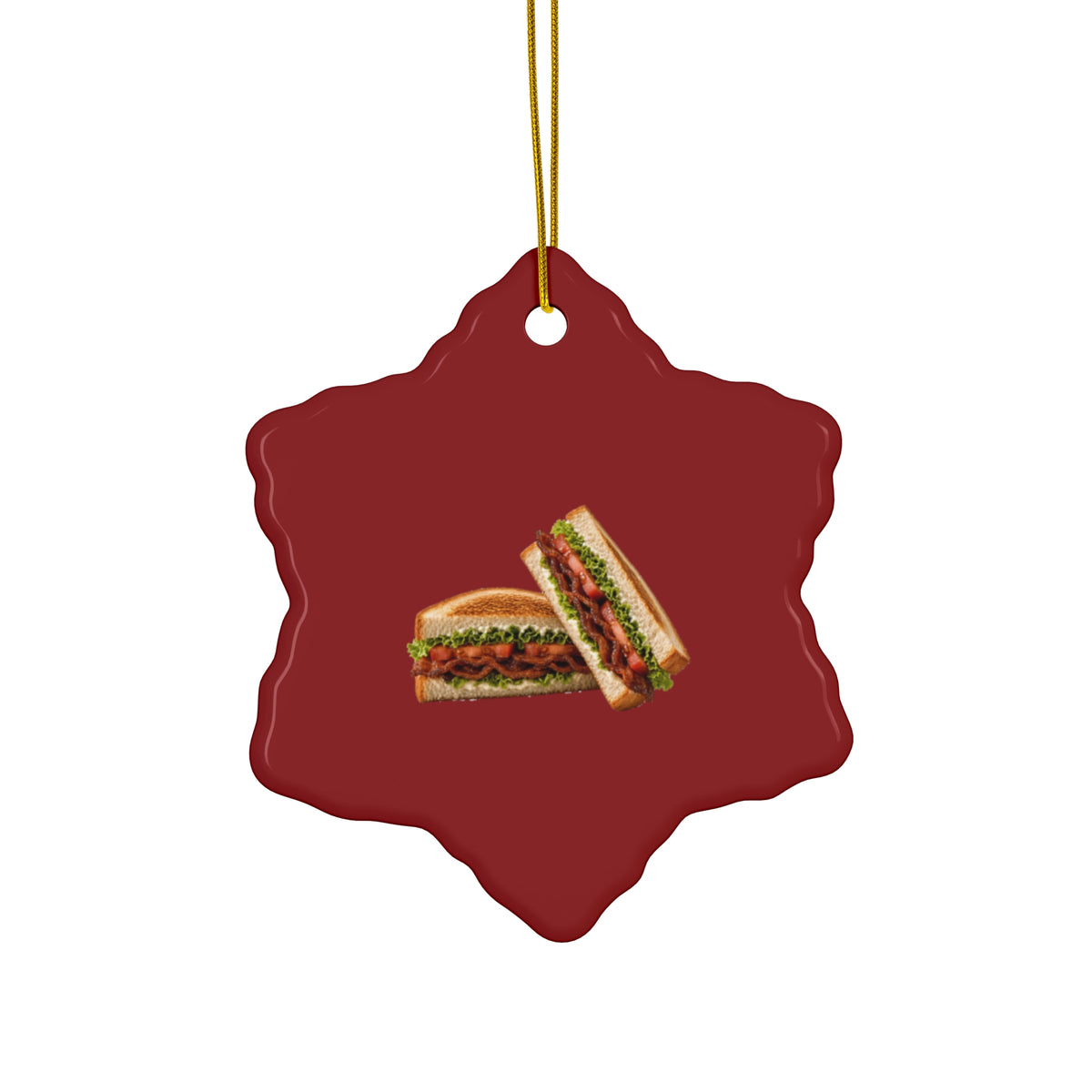 BLT Bacon Sandwich Ceramic Christmas Ornament