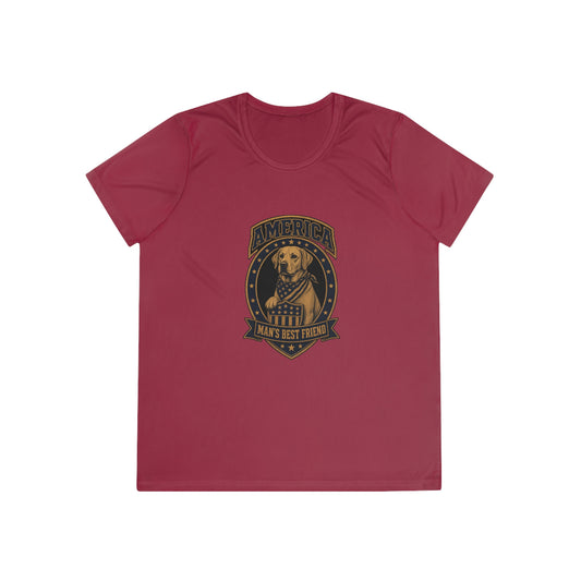 America Man's Best Friend Badge Women's Dry-Fit Performance Tee