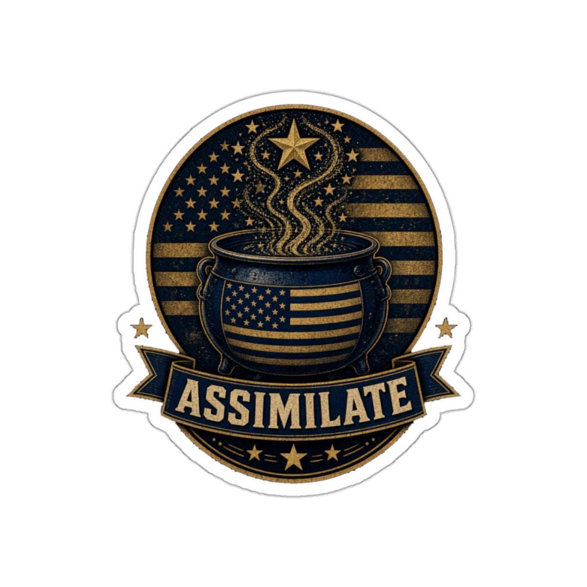 Assimilate Melting Pot Die-Cut Sticker
