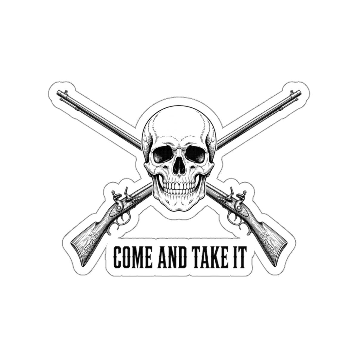 Come and Take It Jolly Roger Die-Cut Sticker
