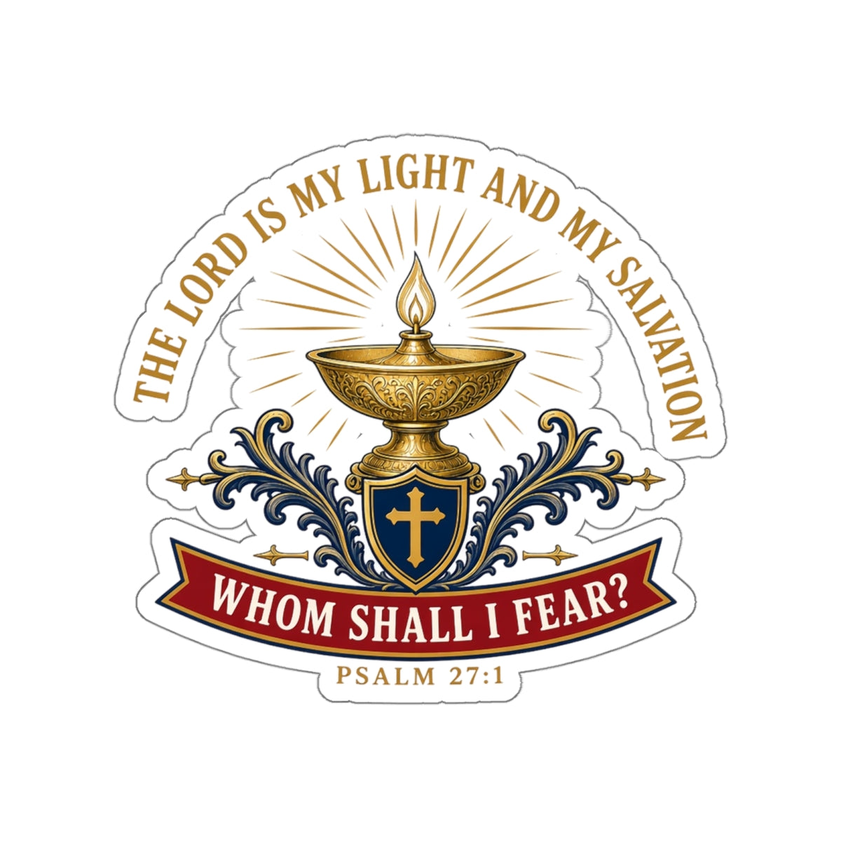 Light & Salvation Psalm 27:1 Die-Cut Sticker