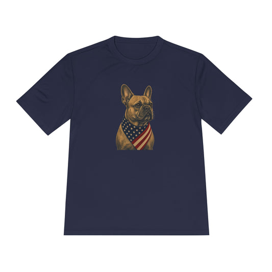 Patriotic French Bulldog American Flag Bandana Men's Dry-Fit Performance Tee