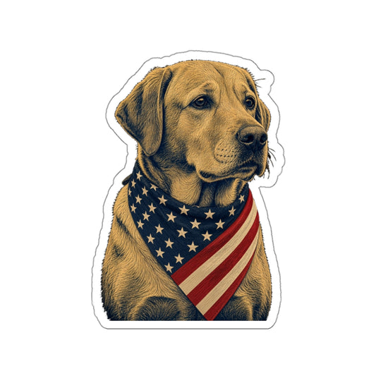 Patriotic Lab American Flag Bandana Die-Cut Sticker