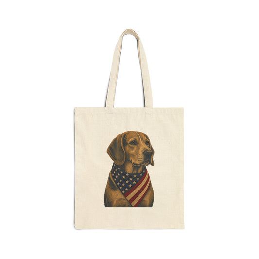 Beagle Patriotic Pup Canvas Tote Bag