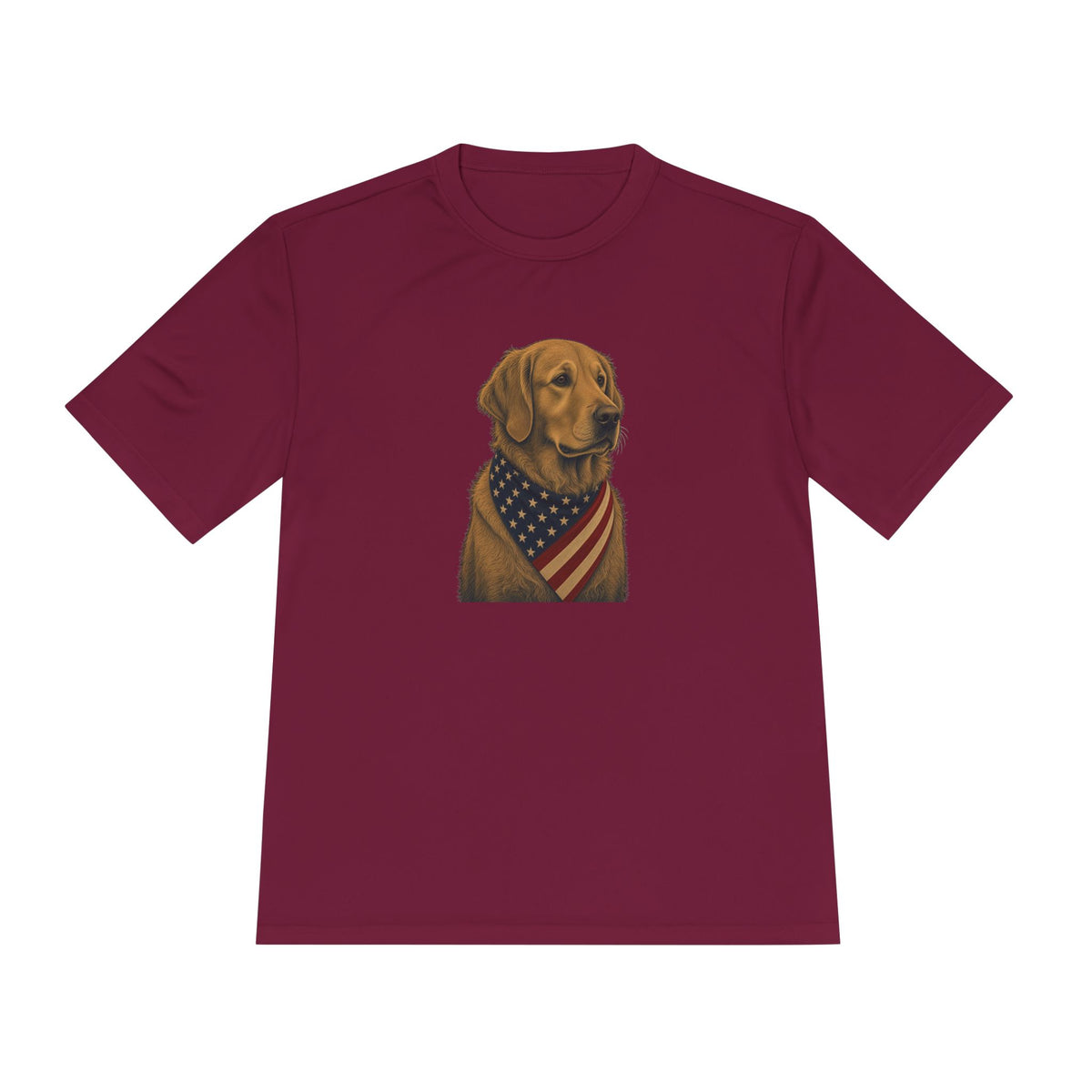 Patriotic Golden Retriever American Flag Bandana Men's Dry-Fit Performance Tee