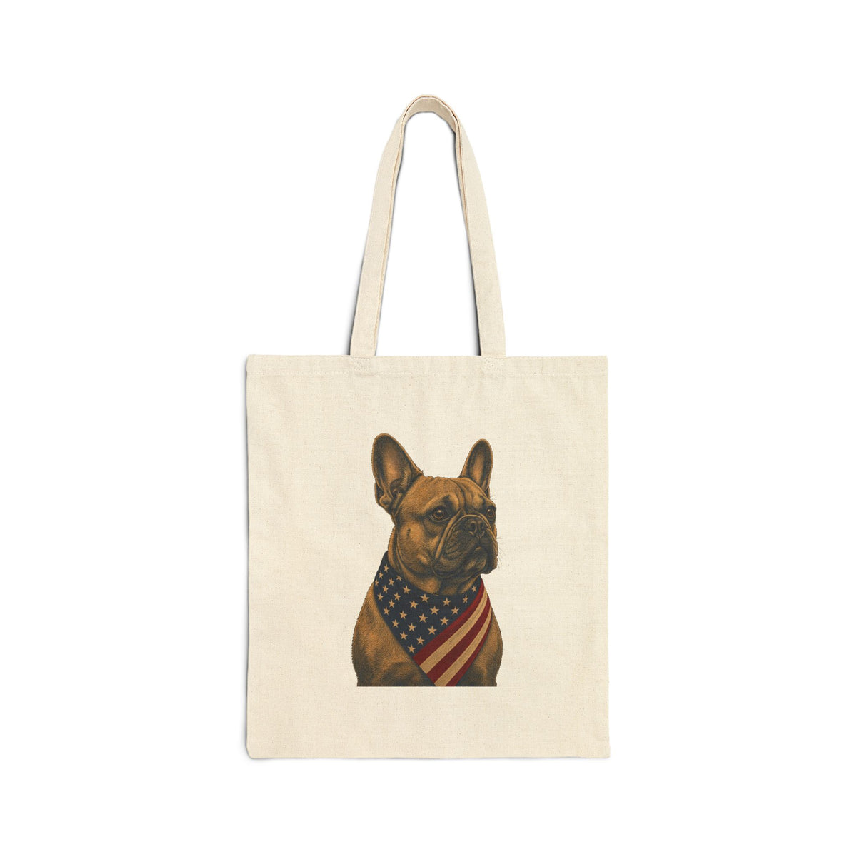 French Bulldog Patriotic Pup Canvas Tote Bag