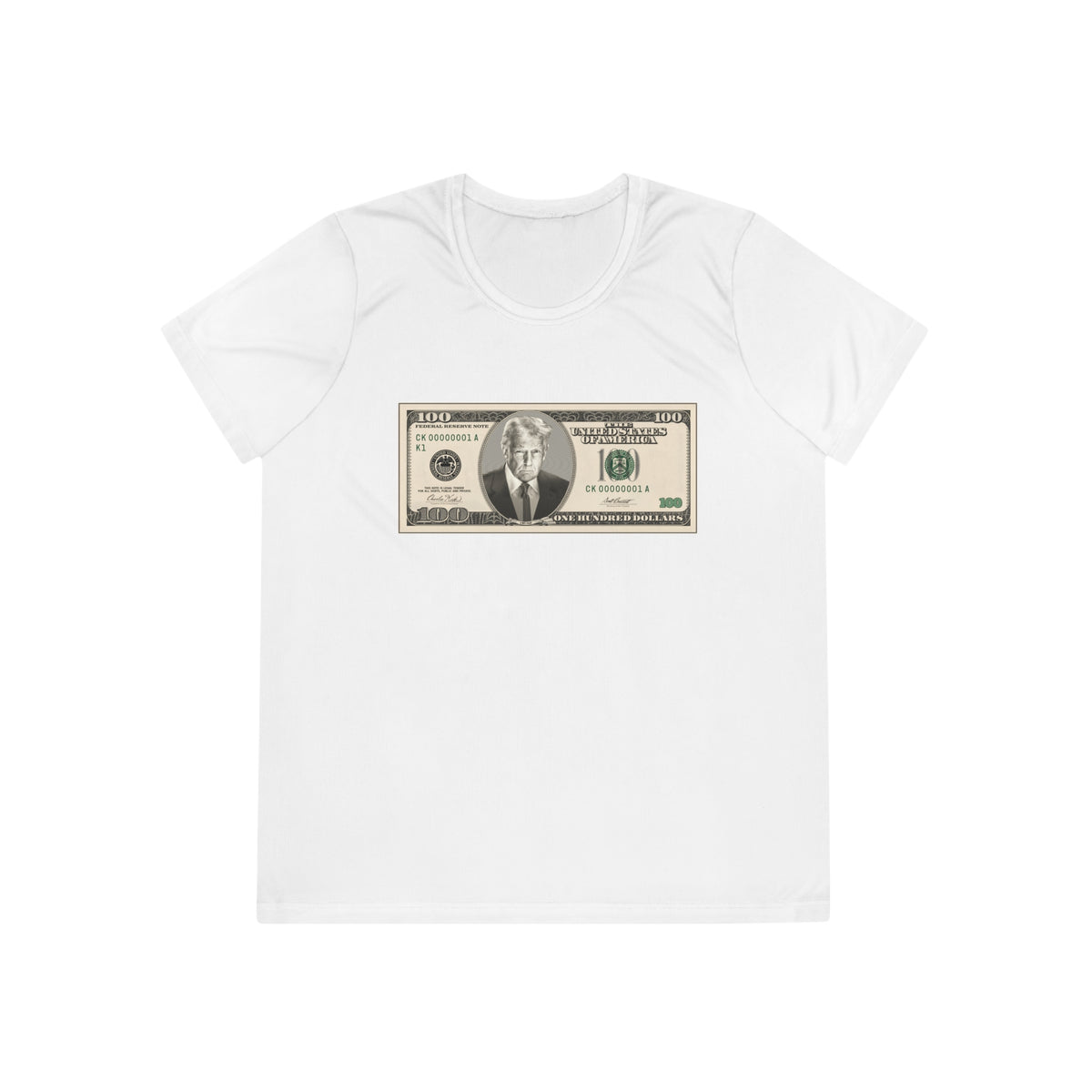 Trump $100 Bill Women's Dry-Fit Performance Tee