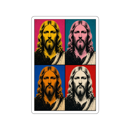 Jesus Pop Art Grid Die-Cut Sticker