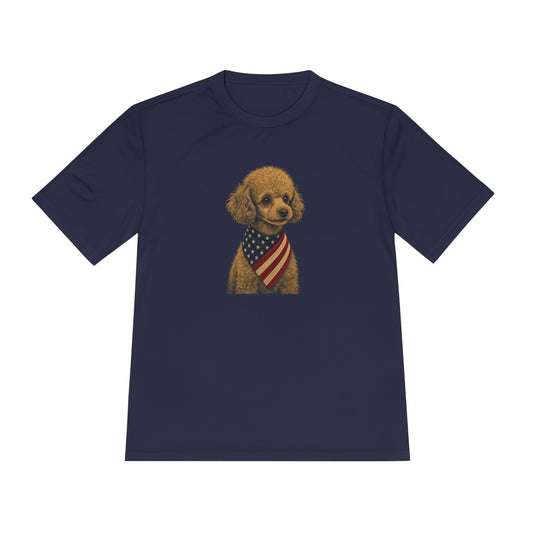 Patriotic Toy Poodle American Flag Bandana Men's Dry-Fit Performance Tee
