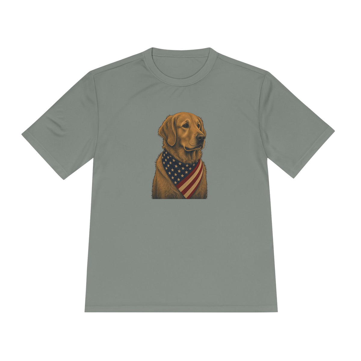 Patriotic Golden Retriever American Flag Bandana Men's Dry-Fit Performance Tee
