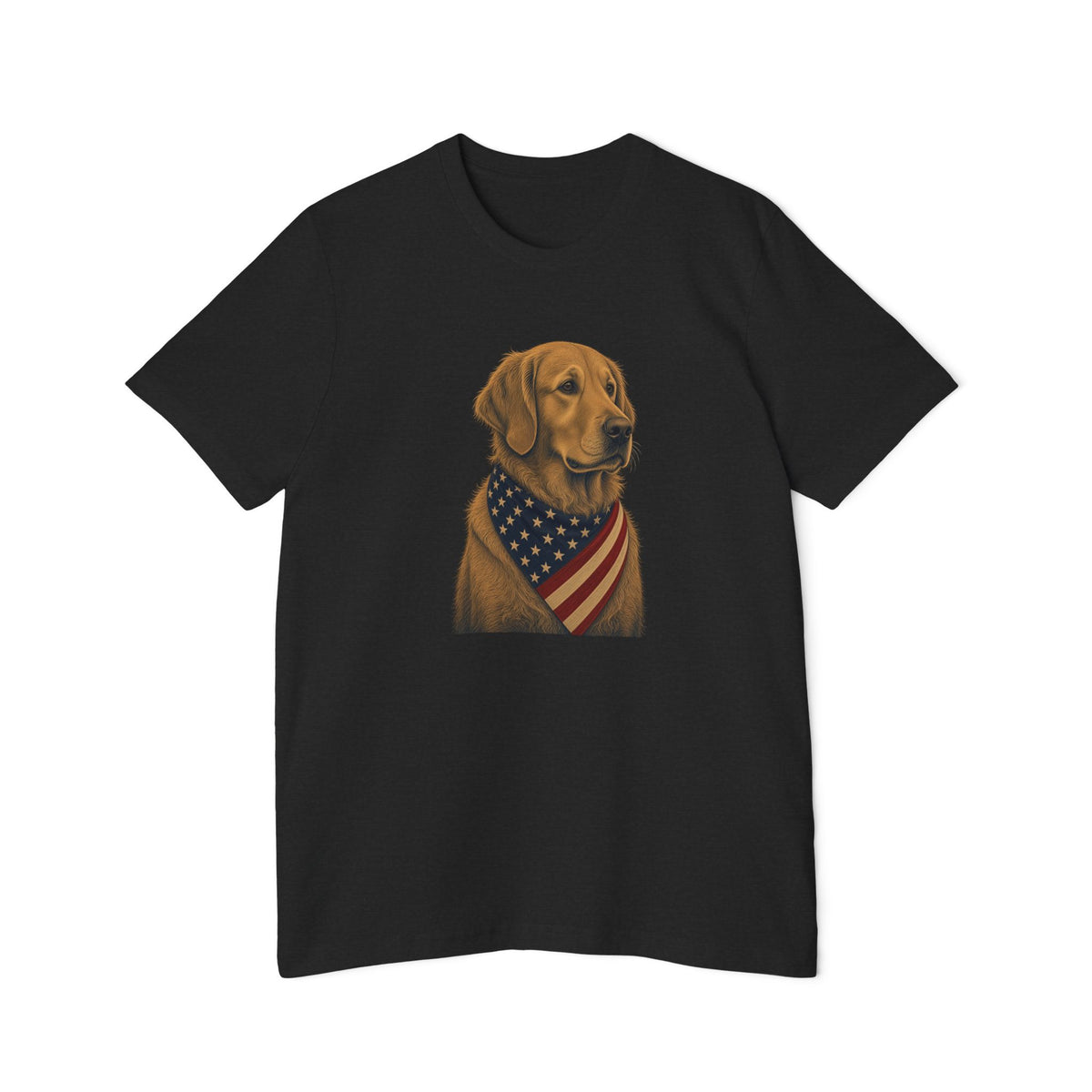 Patriotic Golden Retriever American Flag Bandana Lightweight Tee