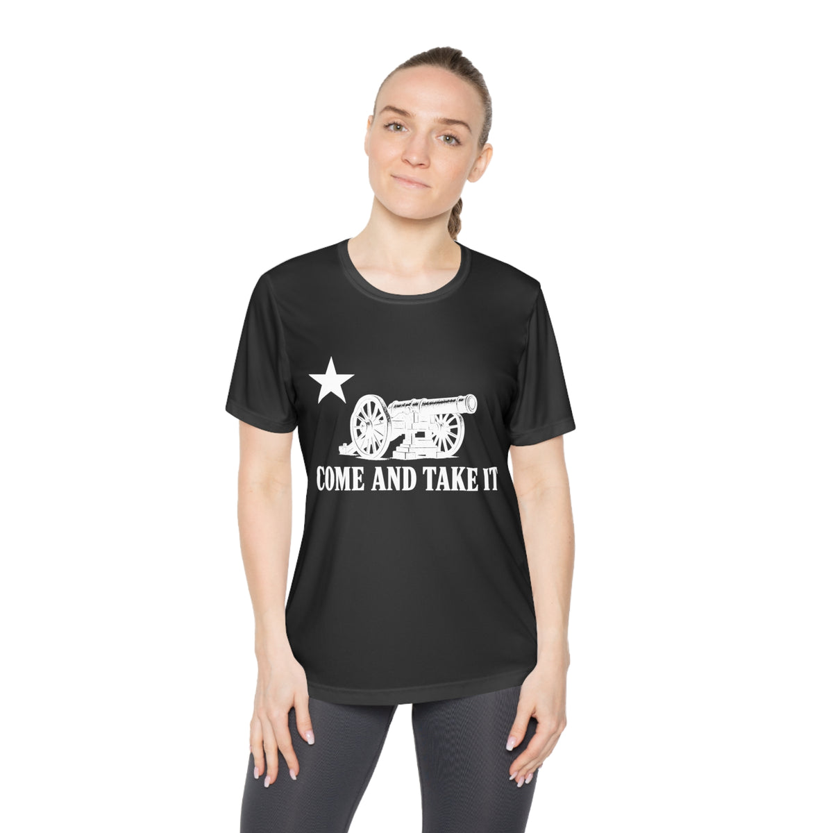 Come and Take It Cannon Women's Dry-Fit Performance Tee - Dark Colors