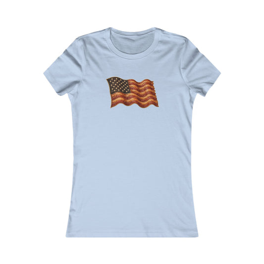 Bacon Flag Women's Slim Fit Tee